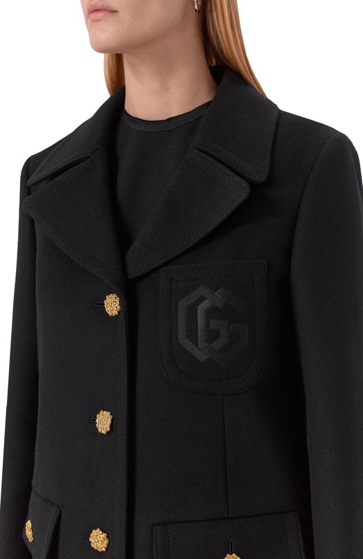 Шерстяное пальто Gucci 657054/ZAG3M Чёрный  657054/ZAG3M Фото 5