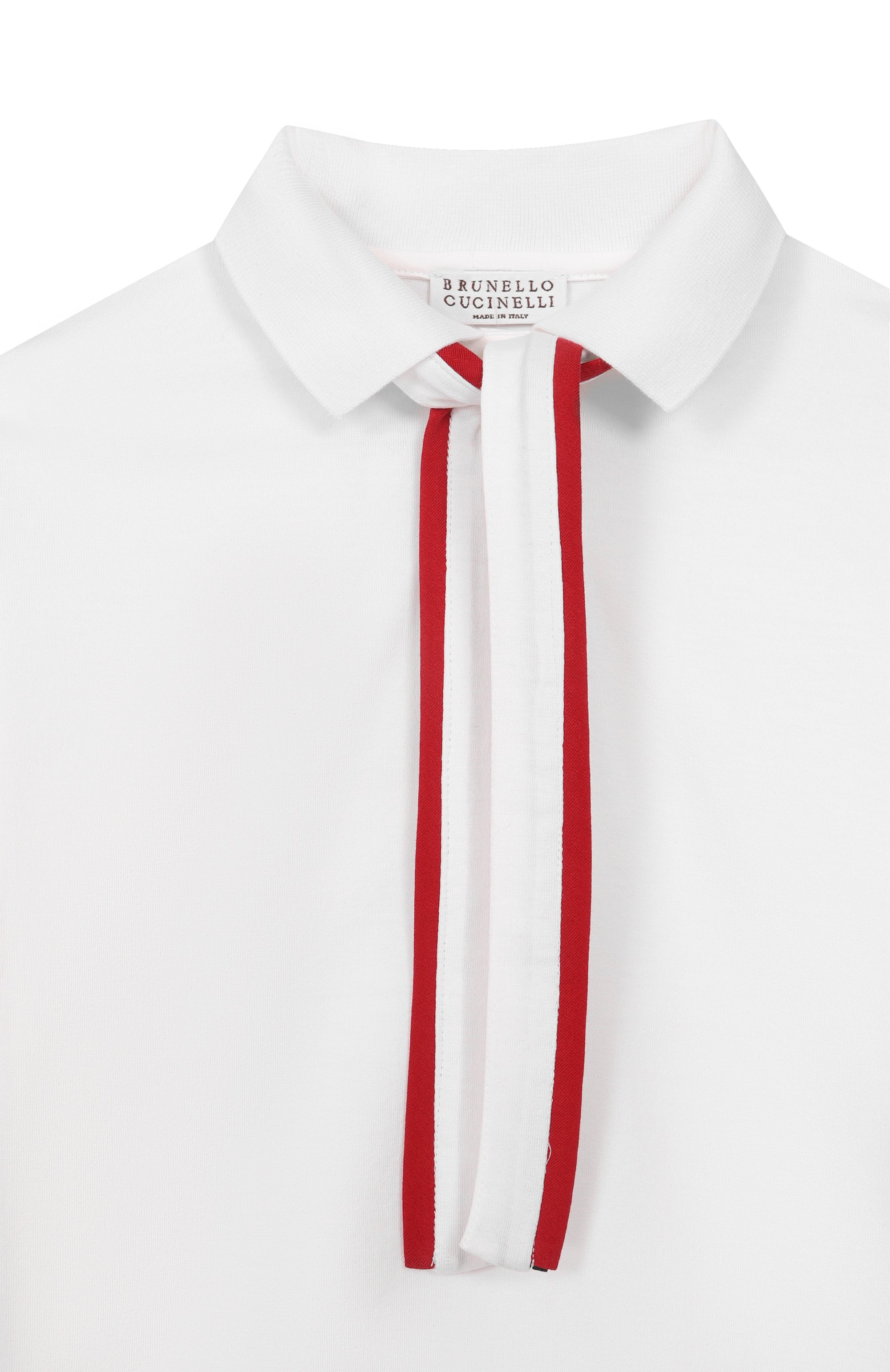 Хлопковое поло BRUNELLO CUCINELLI белого цвета по цене 38550 руб., арт. B0T81T490A, фото 3 Хлопковое поло BRUNELLO CUCINELLI, арт. B0T81T490A, фото 3