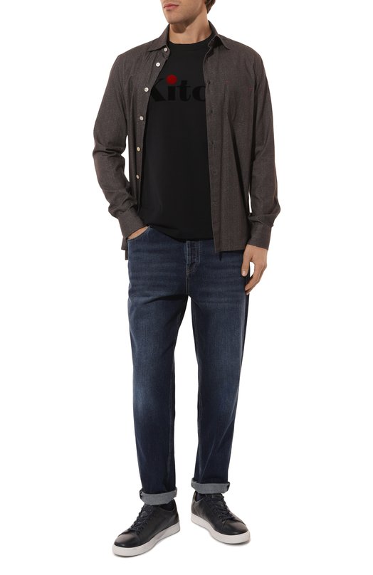Хлопковая футболка Kiton UMK0490K5 Чёрный  UMK0490K5 Фото 2