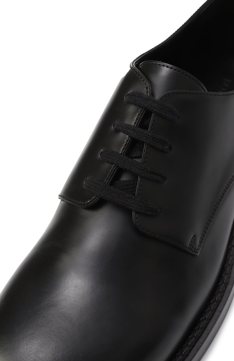 Мужские кожаные дерби BOTTEGA VENETA черного цвета, арт. 754565V2WX0 1000 | Фото 7 (Материал внешний: Натуральная кожа; Материал внутренний: Натуральная кожа; Нос: Не проставлено; Стили: Классический; Автоматизация состава: Проставлено)