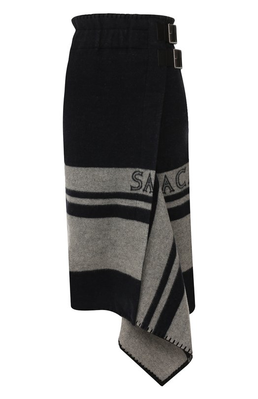 

Шерстяная юбка Sacai, Синий