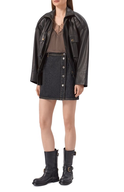 Шелковый топ Iro WP16BERWYN Коричневый  WP16BERWYN Фото 2