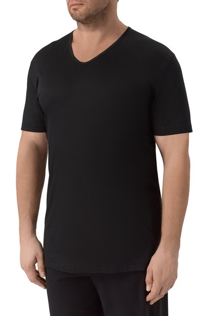 Хлопковая футболка ZIMMERLI черного цвета по цене 21750 руб., арт. 286-1442_001, фото 3 Хлопковая футболка ZIMMERLI, арт. 286-1442_001, фото 3