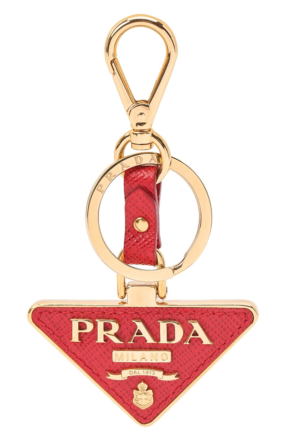 Брелок для ключей PRADA красного цвета по цене 36000 руб., арт. 1PP128-053-F068Z, фото 1 Брелок для ключей PRADA, арт. 1PP128-053-F068Z, фото 1