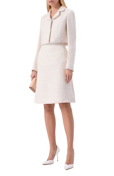 Твидовая юбка GIAMBATTISTA VALLI кремового цвета по цене 207500 руб., арт. 26SSPVCA2086/01B0U, фото 2 Твидовая юбка GIAMBATTISTA VALLI, арт. 26SSPVCA2086/01B0U, фото 2