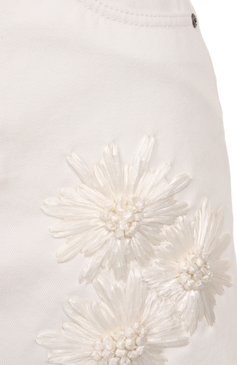 Женская джинсовая юбка MSGM белого цвета, арт. 3841MDD233X/257273 | Фото 6 (Материал внешний: Хлопок, Деним; Длина Ж (юбки, платья, шорты): Мини; Кросс-КТ: Деним, костюм; Стили: Романтичный)