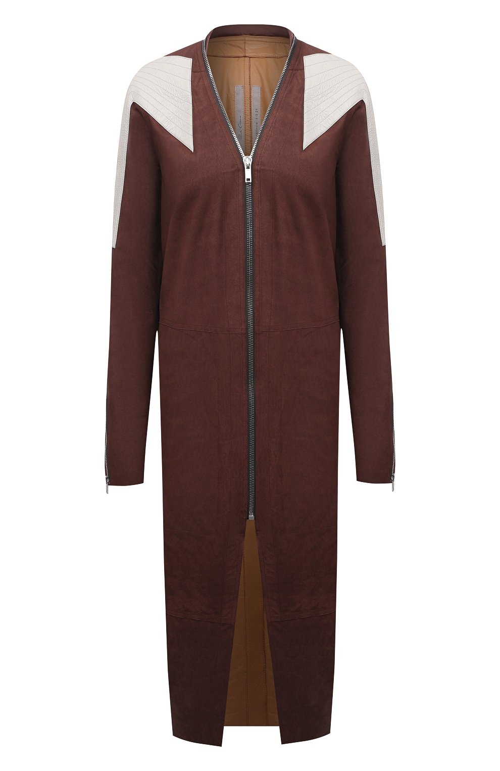 Кожаное пальто RICK OWENS коричневого цвета по цене 278000 руб., арт. RP21S3945/LBAB, фото 1 Кожаное пальто RICK OWENS, арт. RP21S3945/LBAB, фото 1