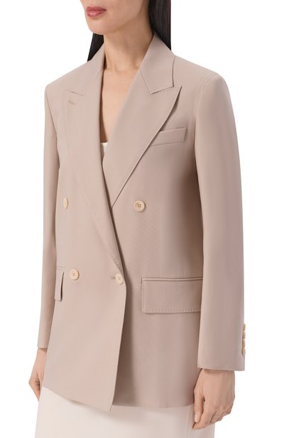 Жакет из шерсти и шелка MAX MARA бежевого цвета по цене 126000 руб., арт. MXMMITIC0, фото 3 Жакет из шерсти и шелка MAX MARA, арт. MXMMITIC0, фото 3