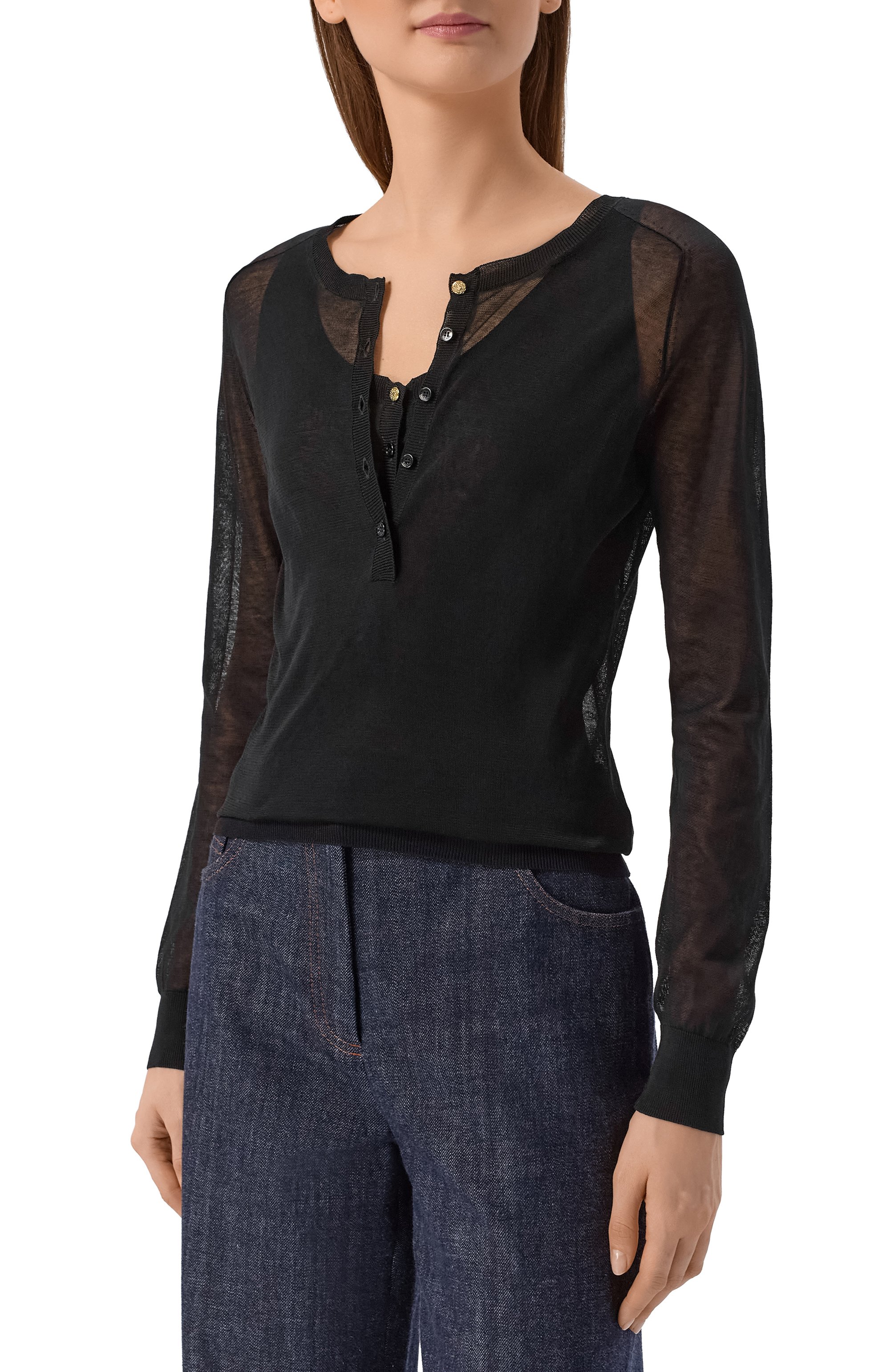 Хлопковый пуловер ELIE SAAB, арт. T0268/CK017, фото 3