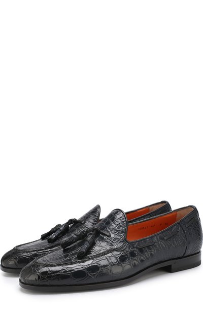 Лоферы из кожи каймана с кисточками SANTONI PRECIOUS, арт. MPNC15041BC1GCFFU47, фото 1