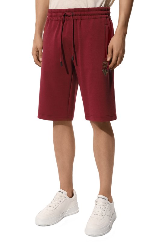 Хлопковые шорты Dolce & Gabbana GVF8AZ/HU7H9 Бордовый  GVF8AZ/HU7H9 Фото 3