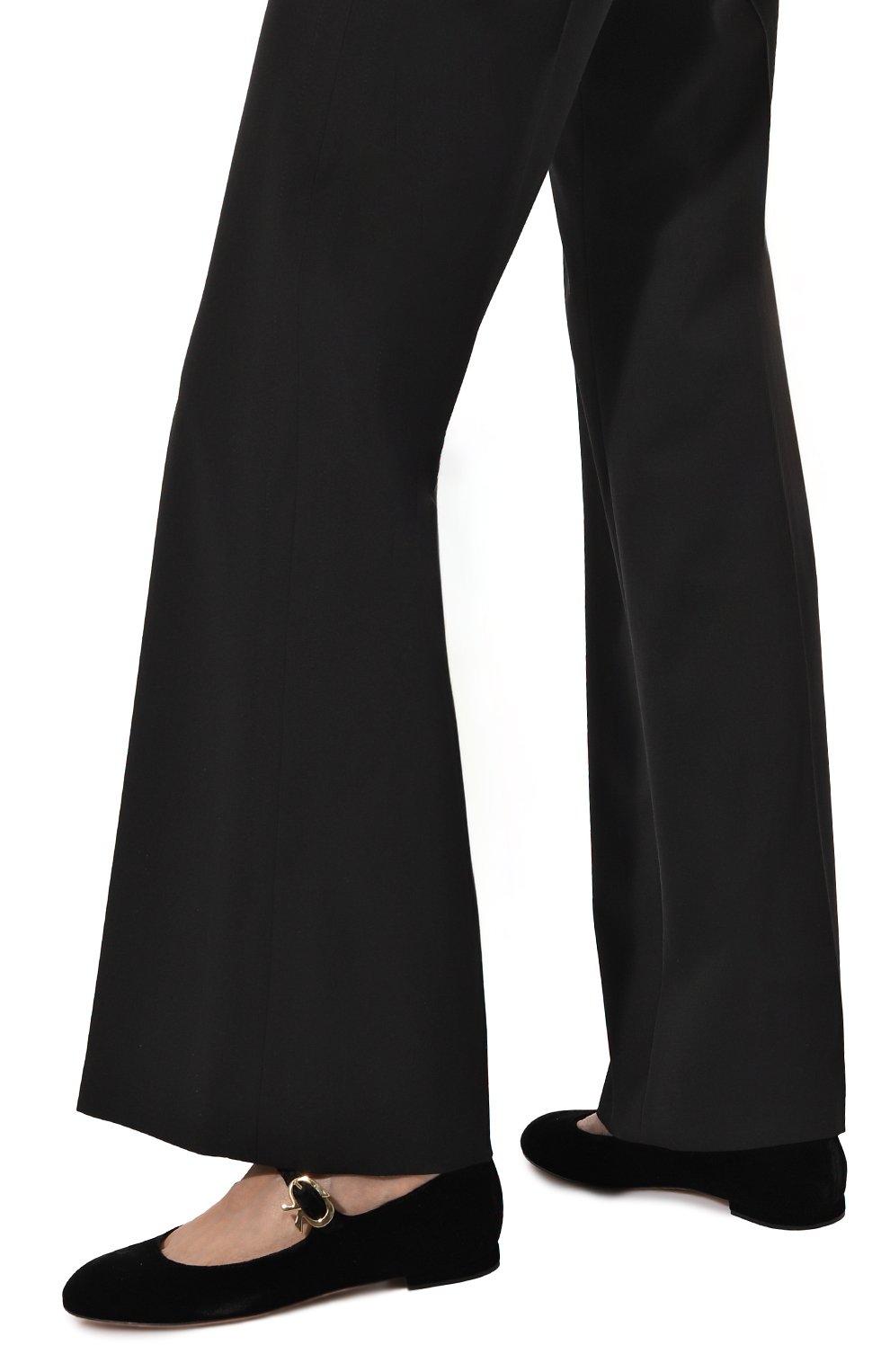 Бархатные балетки mary ribbon GIANVITO ROSSI, арт. G22164.05RIC.VELNER0, фото 3