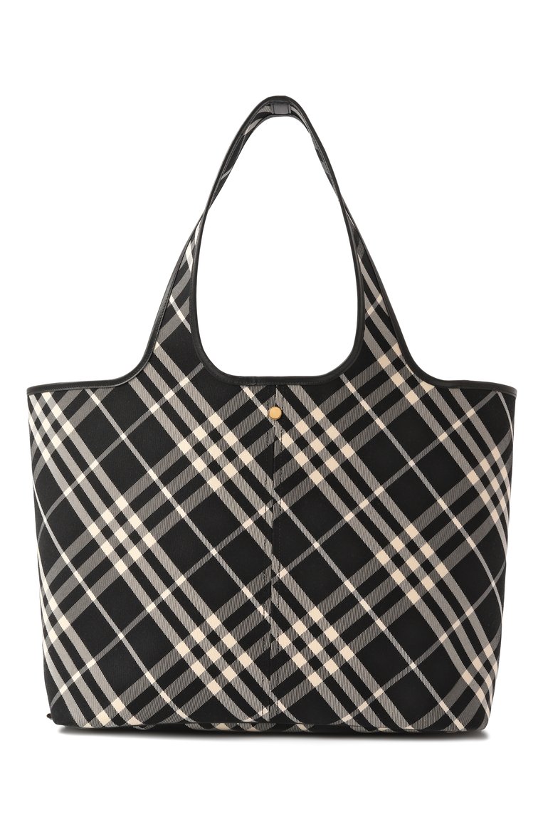 Женская сумка-тоут BURBERRY черно-белого цвета, арт. 8093978 | Фото 6 (Материал: Текстиль; Драгоценные камни: Проставлено; Материал сплава: Проставлено; Размер: large)