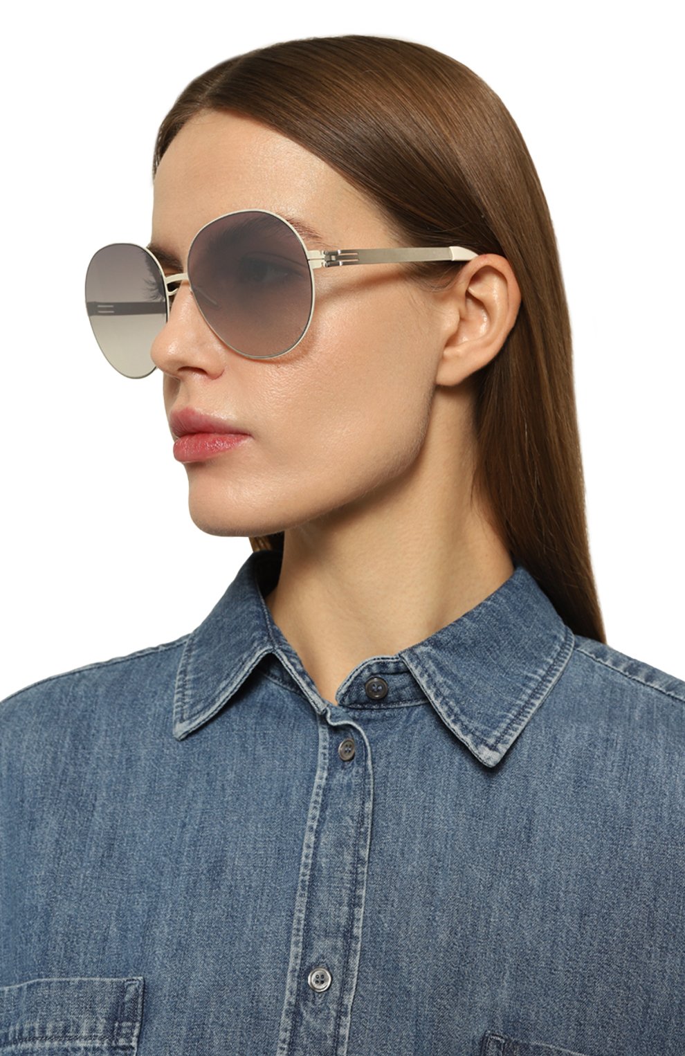 Солнцезащитные очки IC! BERLIN, арт. IB-JAZZ M 0FF-WHITE PEARL REN-WHITE BR0WN-SAND MIR, фото 2