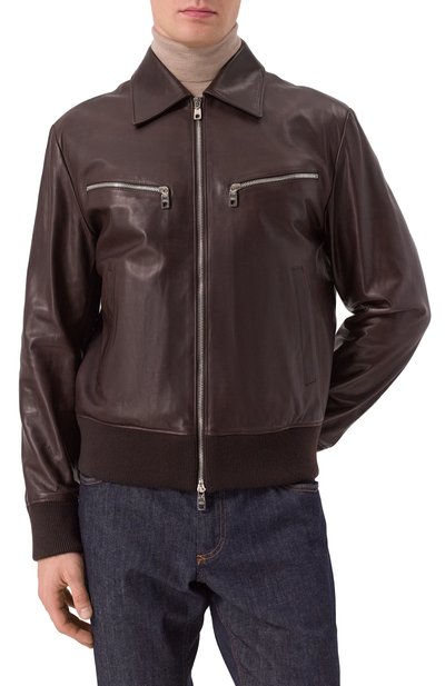 Кожаный бомбер DOLCE & GABBANA, �арт. G9BIJL/HULQX, фото 3