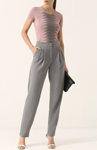 Однотонные шерстяные брюки с защипами GIORGIO ARMANI, арт. WAP57T/WA527, фото 2