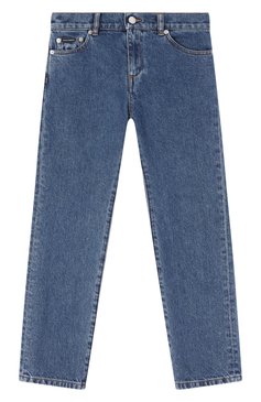 Детские джинсы DOLCE & GABBANA синего цвета, арт. L42F75/LDC25/8-14 | Фото 1 (Нос: Не проставлено; Материал сплава: Проставлено; Детали: Потертости; Материал внешний: Хлопок; Ростовка одежда: 8 лет | 128 см, 10 - 11 лет | 140 - 146см, 13 - 15 лет | 158 см, 16 лет | 164 см)