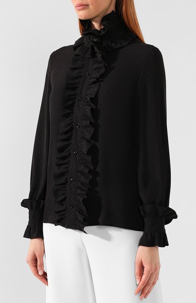 Шелковая блузка SAINT LAURENT, арт. 563085/Y334T, фото 3