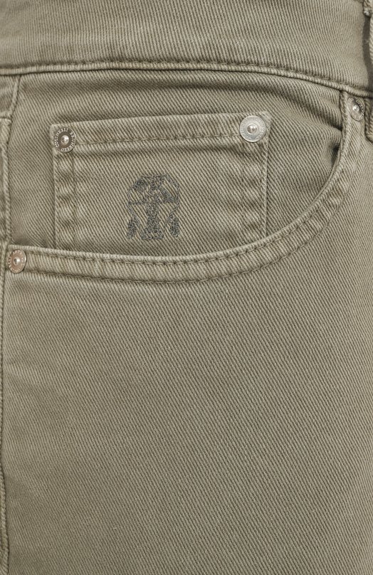Джинсы Traditional Fit Brunello Cucinelli M277UD3210 Хаки  M277UD3210 Фото 6