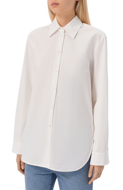 Хлопковая рубашка EMPORIO ARMANI белого цвета по цене 45950 руб., арт. EW002666/AF12441, фото 3 Хлопковая рубашка EMPORIO ARMANI, арт. EW002666/AF12441, фото 3
