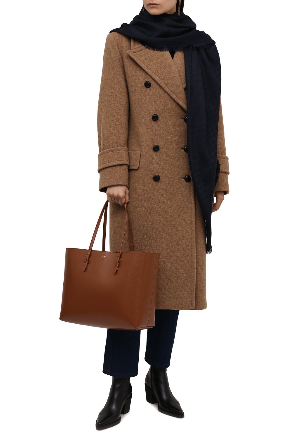 Платок из смеси шелка и шерсти GUCCI, арт. 406236/3G632, фото 2