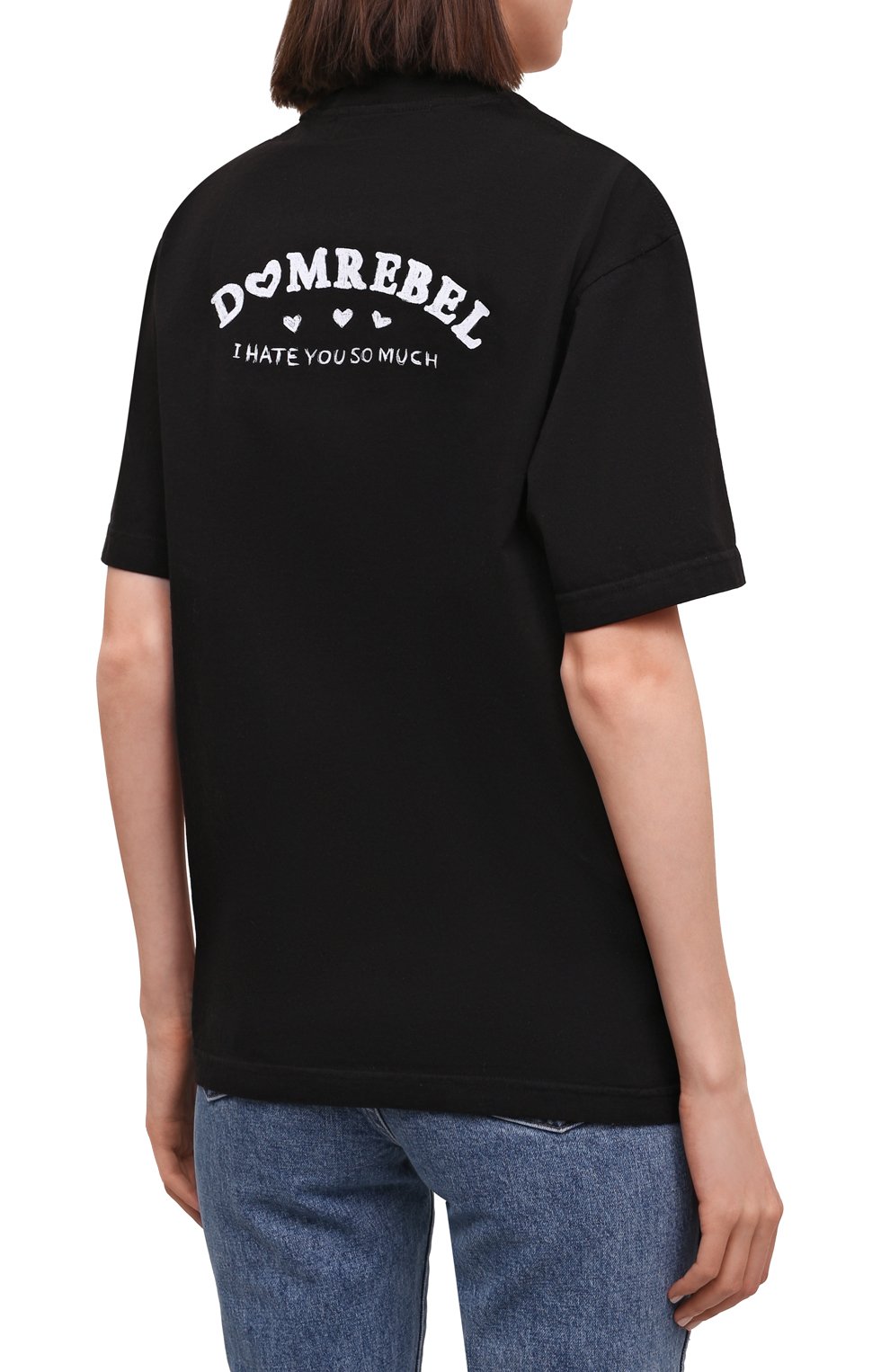 Хлопковая футболка DOMREBEL черного цвета по цене 14200 руб., арт. BESTIES/0VER TEE/W, фото 4 Хлопковая футболка DOMREBEL, арт. BESTIES/0VER TEE/W, фото 4