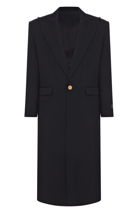 Шерстяное пальто Balmain FH0UD355/WC09 Чёрный FH0UD355/WC09