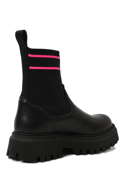 Комбинированные ботинки MSGM KIDS черного цвета по цене 23900 руб., арт. 76265/28-35, фото 3 Комбинированные ботинки MSGM KIDS, арт. 76265/28-35, фото 3