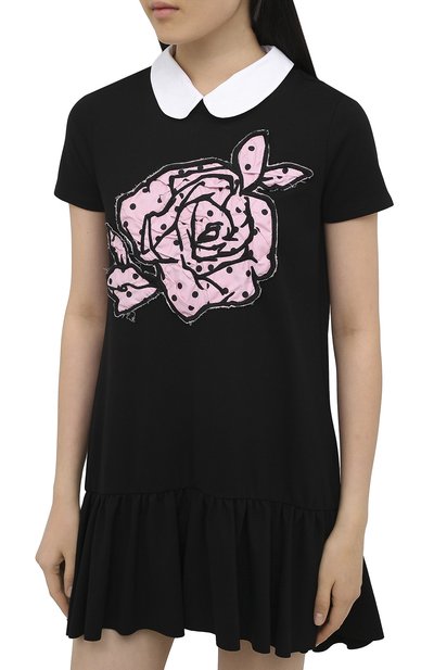 Платье из вискозы REDVALENTINO черного цвета по цене 73000 руб., арт. UR0MJ05U/5J6, фото 3 Платье из вискозы REDVALENTINO, арт. UR0MJ05U/5J6, фото 3