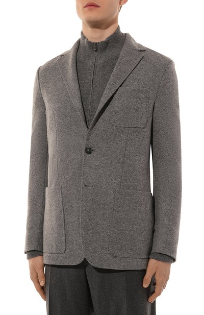 Пиджак из шерсти и кашемира CANALI серого цвета по цене 124000 руб., арт. J0147/JJ02859, фото 5 Пиджак из шерсти и кашемира CANALI, арт. J0147/JJ02859, фото 5