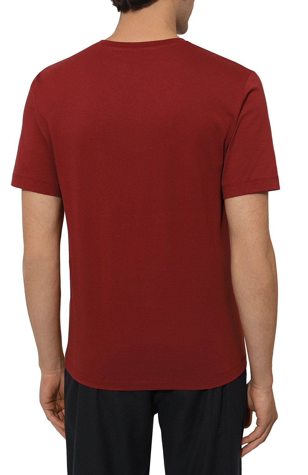 Хлопковая футболка HANRO бордового цвета по цене 9660 руб., арт. 075051, фото 4 Хлопковая футболка HANRO, арт. 075051, фото 4