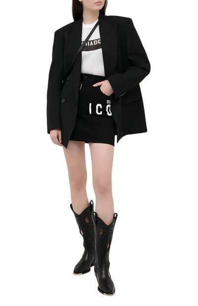 Хлопковая футболка DSQUARED2 белого цвета по цене 22650 руб., арт. S75GD0153/S23848, фото 2 Хлопковая футболка DSQUARED2, арт. S75GD0153/S23848, фото 2