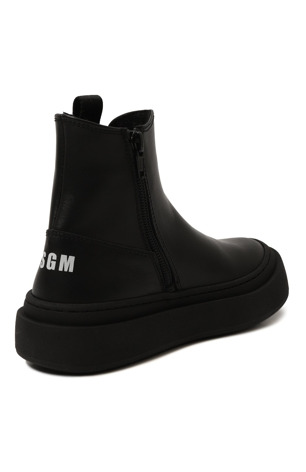 Кожаные челси MSGM KIDS черного цвета по цене 24700 руб., арт. 78904/28-35, фото 3 Кожаные челси MSGM KIDS, арт. 78904/28-35, фото 3