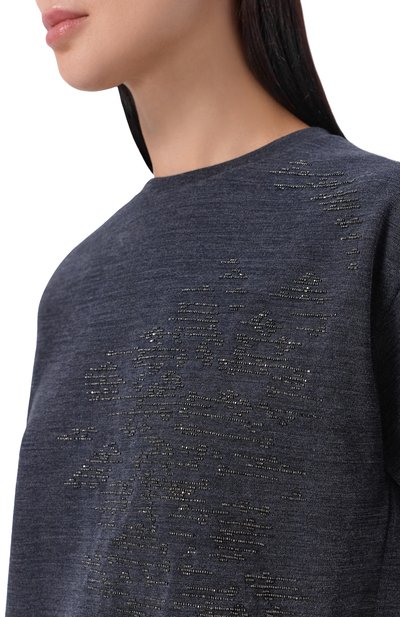 Футболка из хлопка и шерсти GIORGIO ARMANI синего цвета по цене 136500 руб., арт. GW004398/AF28815, фото 5 Футболка из хлопка и шерсти GIORGIO ARMANI, арт. GW004398/AF28815, фото 5