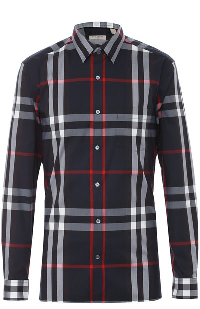 Хлопковая рубашка с воротником кент BURBERRY, арт. 4006731, фото 1