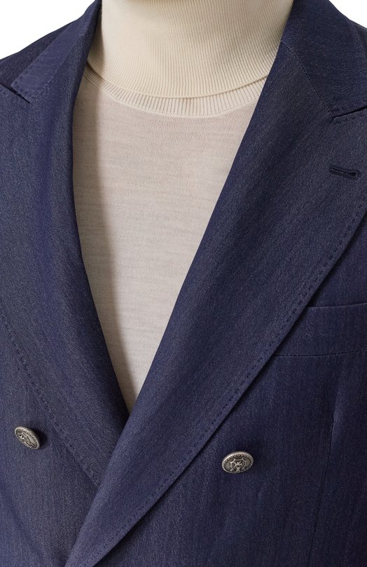 Двубортный пиджак Brunello Cucinelli MR4957BBKP Синий  MR4957BBKP Фото 7