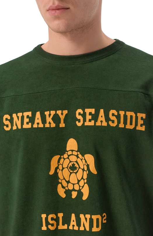 Хлопковый свитшот Dsquared2 S74GD1537/D20103 Зелёный  S74GD1537/D20103 Фото 5