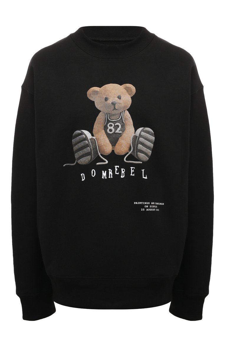 Женский хлопковый свитшот DOMREBEL черного цвета, арт. GAMETIME/SWEATSHIRT | Фото 1 (Рукава: Длинные; Длина (для топов): Стандартные; Материал сплава: Проставлено; Материал внешний: Хлопок; Драгоценные камни: Проставлено; Женское Кросс-КТ: Свитшот-одежда; Стили: Кэжуэл)