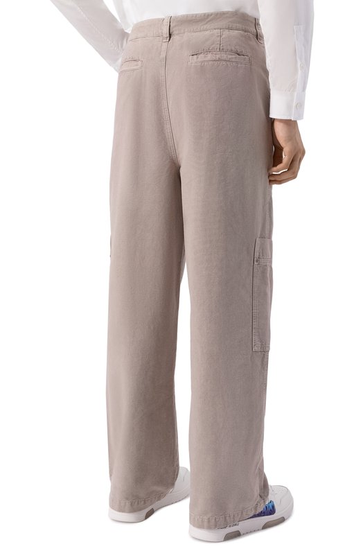Хлопковые брюки Off-White 0MCF04ES26FAB001 Серый  0MCF04ES26FAB001 Фото 4