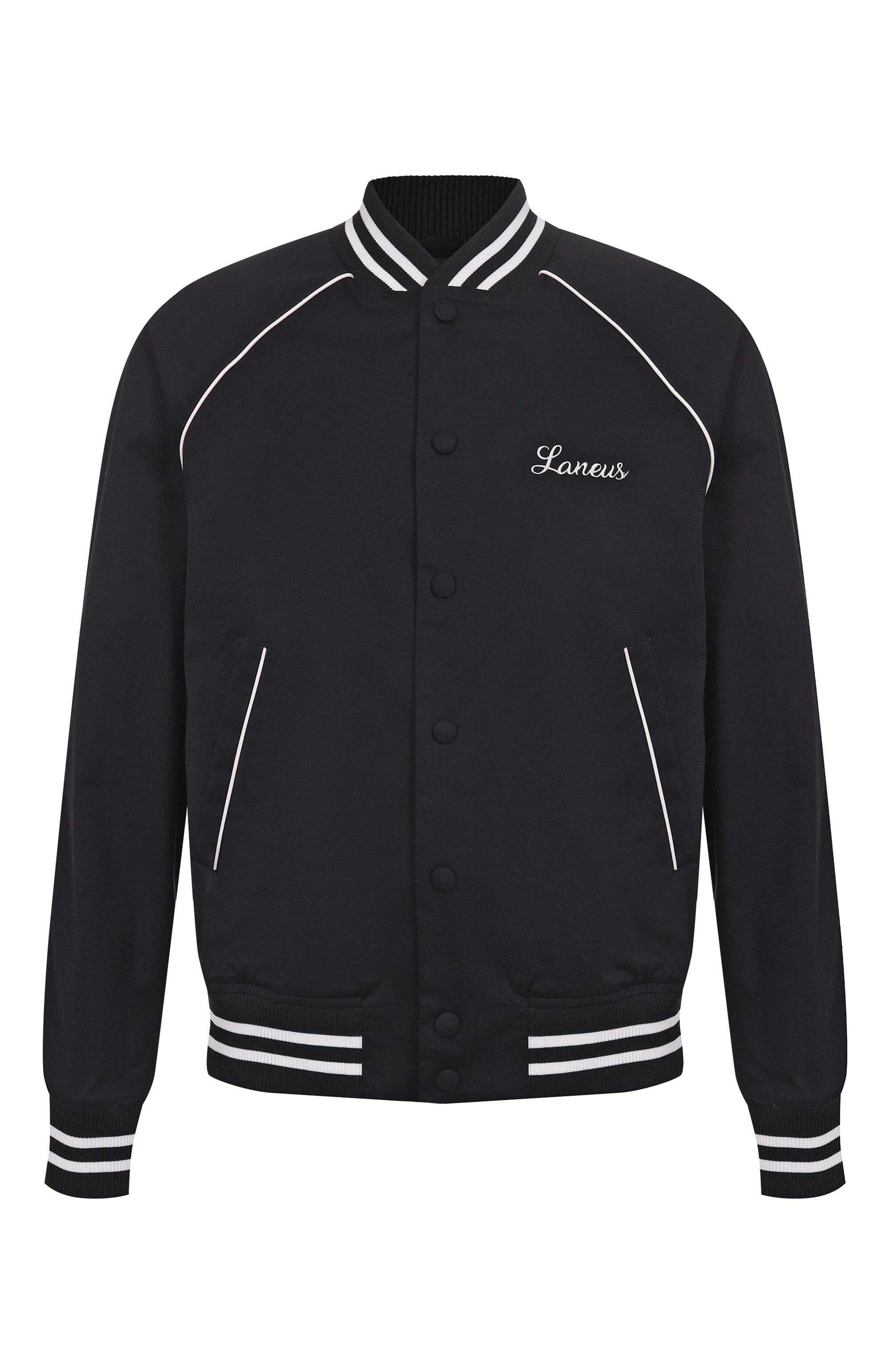 Хлопковый бомбер LANEUS черного цвета по цене 99500 руб., арт. S5LAMAB0009, фото 1 Хлопковый бомбер LANEUS, арт. S5LAMAB0009, фото 1