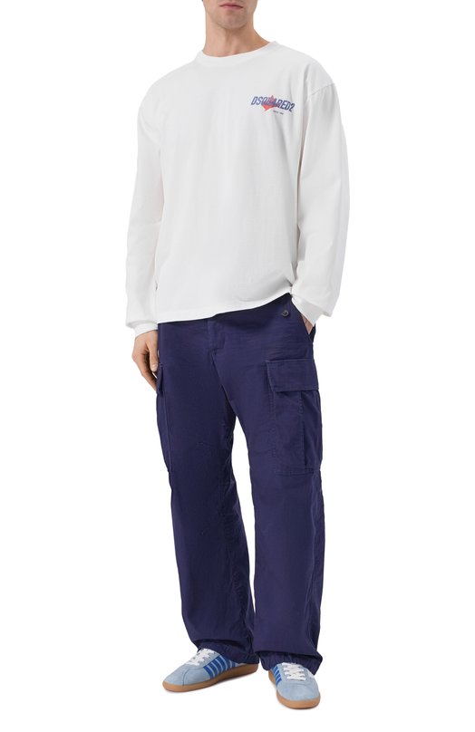 Хлопковые брюки-карго Dsquared2 S74KB1115/S35175 Синий  S74KB1115/S35175 Фото 2