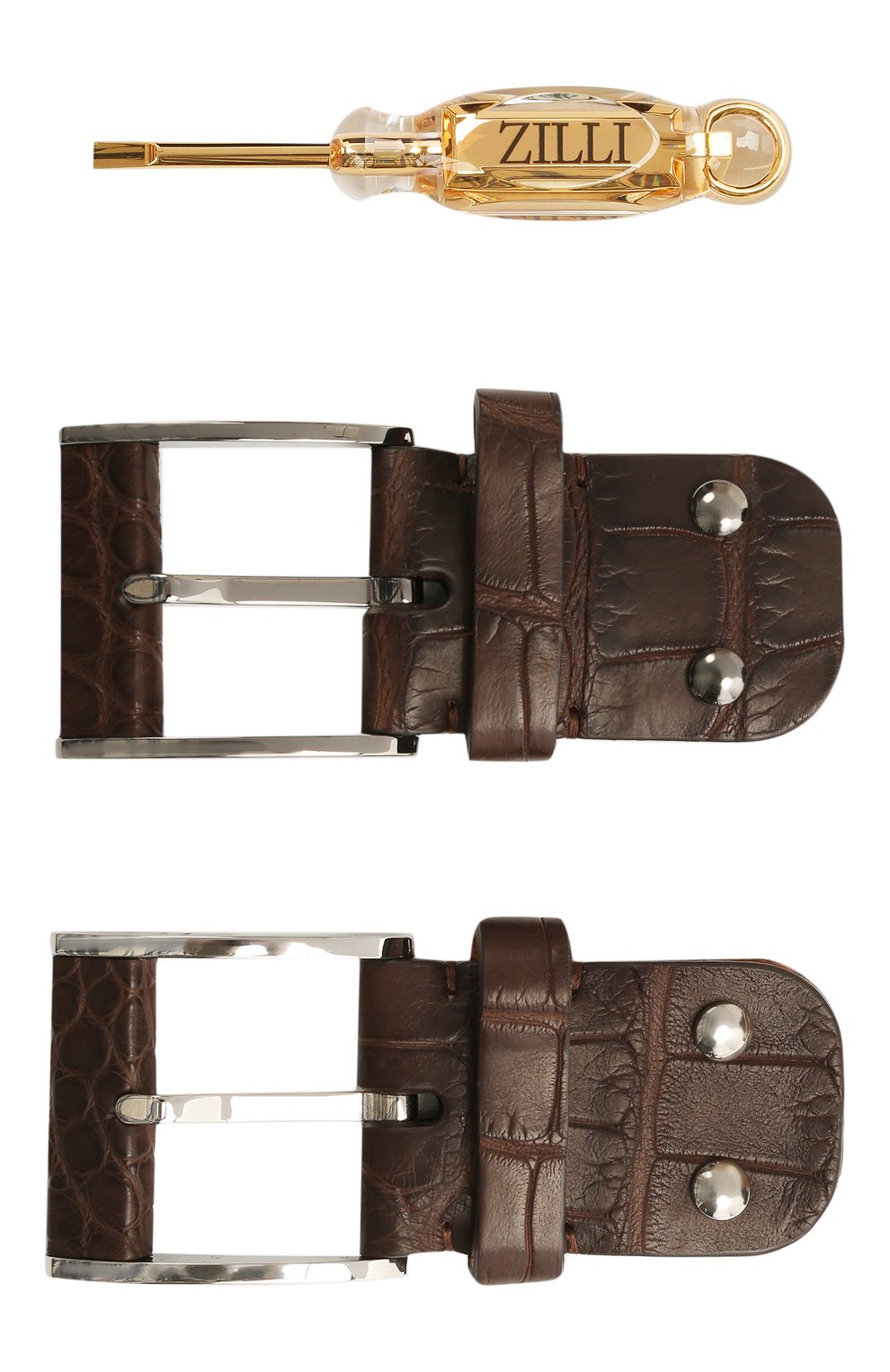 Ремень из кожи аллигатора со сменными пряжками ZILLI, арт. MJL-CLAQE-01010/C819/AMIS/115-120, фото 6