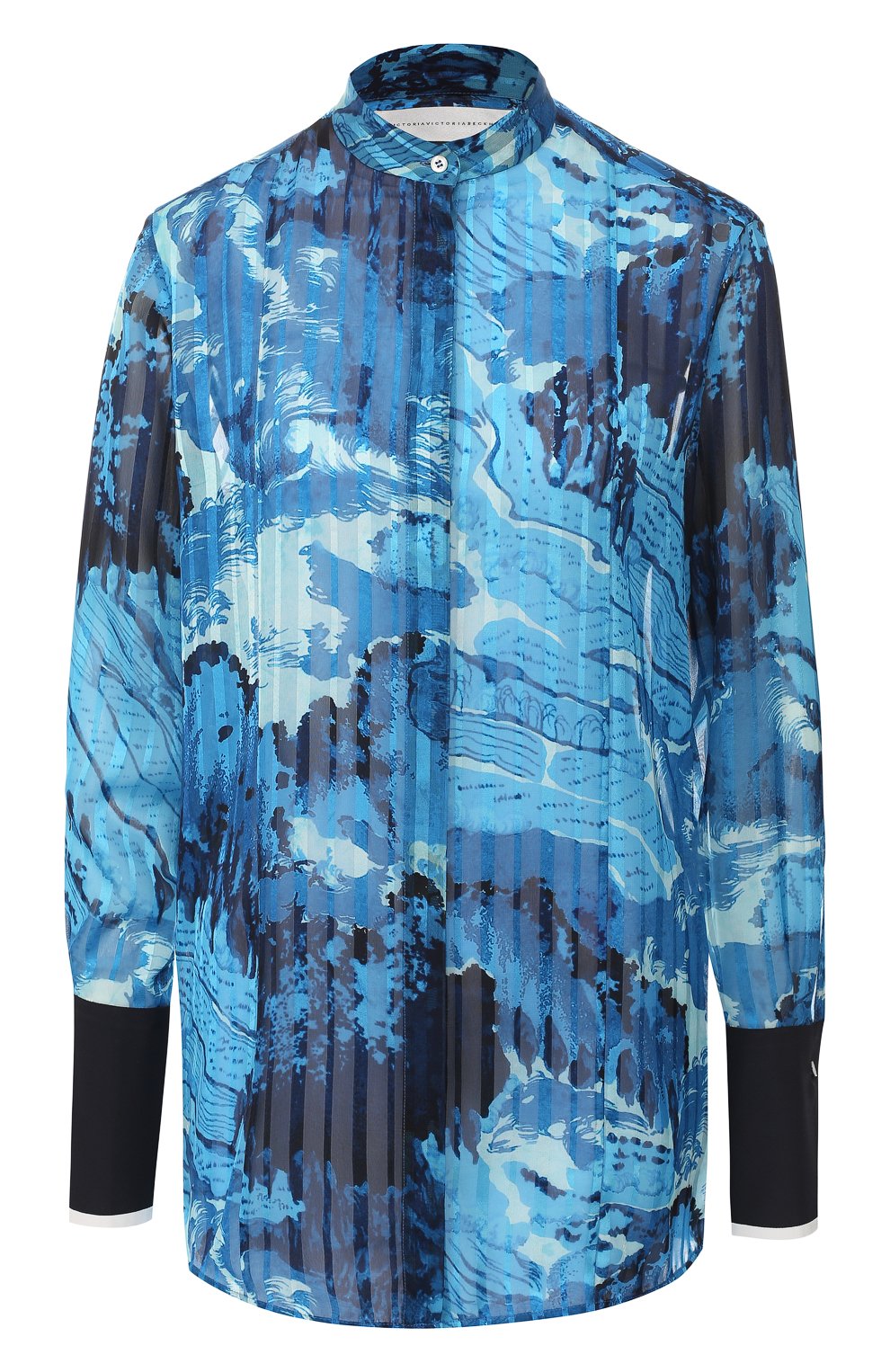 Блузка с принтом VICTORIA, VICTORIA BECKHAM, арт. SHVV 155 SS19 PRINTED SATIN STRIPE, фото 1