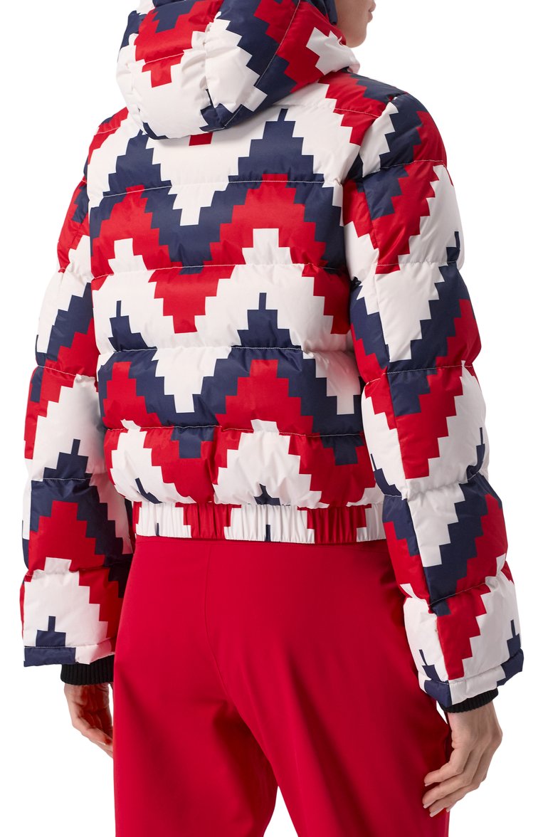 Женский пуховик PERFECT MOMENT разноцветного цвета, арт. W3001158/P0LAR FLARE SKI JACKET II | Фото 4 (Длина (верхняя одежда): Короткие; Рукава: Длинные; Материал сплава: Проставлено; Материал утеплителя: Пух и перо; Драгоценные камни: Проставлено; Материал подклада: Синтетический материал; Кросс-КТ: лыжи, Пуховик; Стили: Спорт-шик; Материал внешний: Синтетический материал)