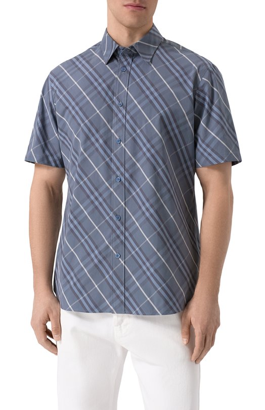 Хлопковая рубашка Burberry 8109517 Серый  8109517 Фото 3
