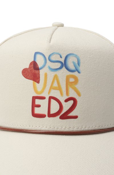 Хлопковая бейсболка DSQUARED2 кремового цвета по цене 29300 руб., арт. BCM0920, фото 3 Хлопковая бейсболка DSQUARED2, арт. BCM0920, фото 3