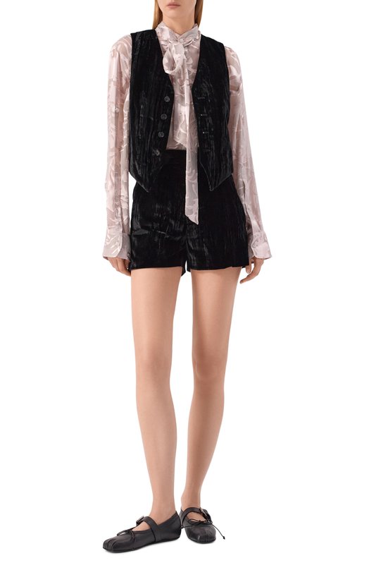 Бархатный жилет Ann Demeulemeester B0013555/FA710 Чёрный  B0013555/FA710 Фото 2
