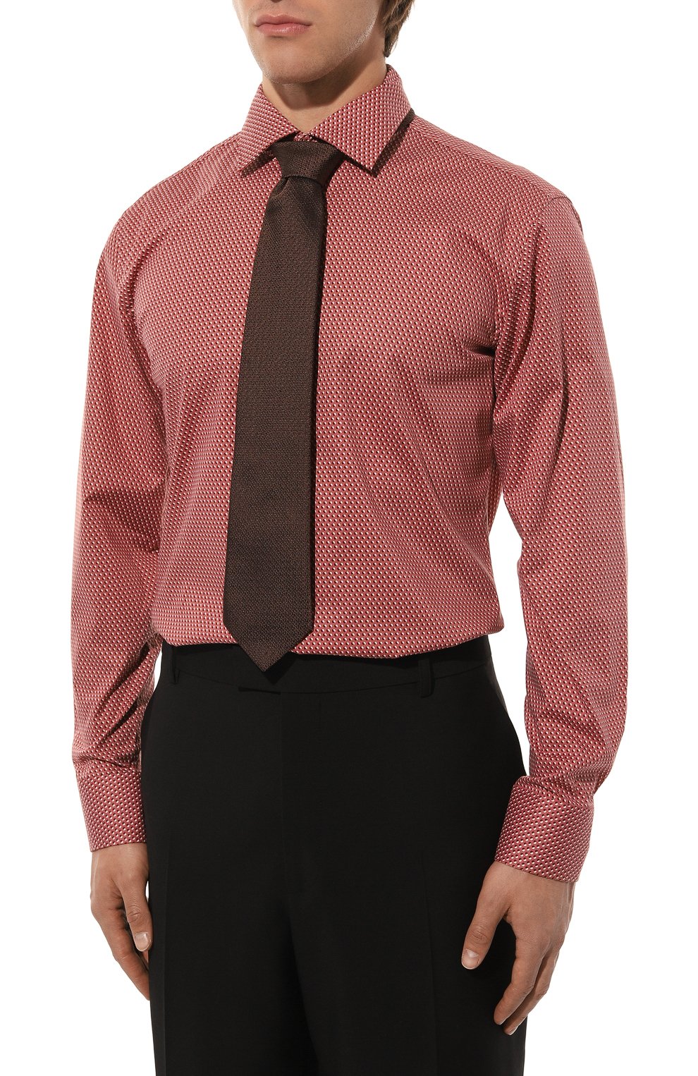 Хлопковая сорочка BOSS бордового цвета по цене 9860 руб., арт. 50490008, фото 3 Хлопковая сорочка BOSS, арт. 50490008, фото 3