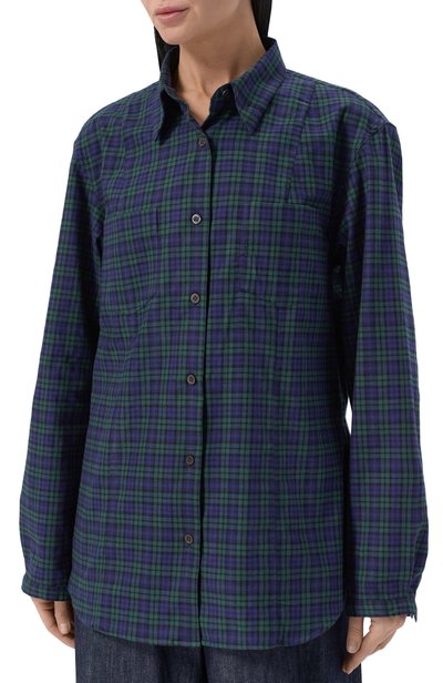 Хлопковая рубашка DRIES VAN NOTEN синего цвета по цене 72200 руб., арт. 010711/4315, фото 3 Хлопковая рубашка DRIES VAN NOTEN, арт. 010711/4315, фото 3