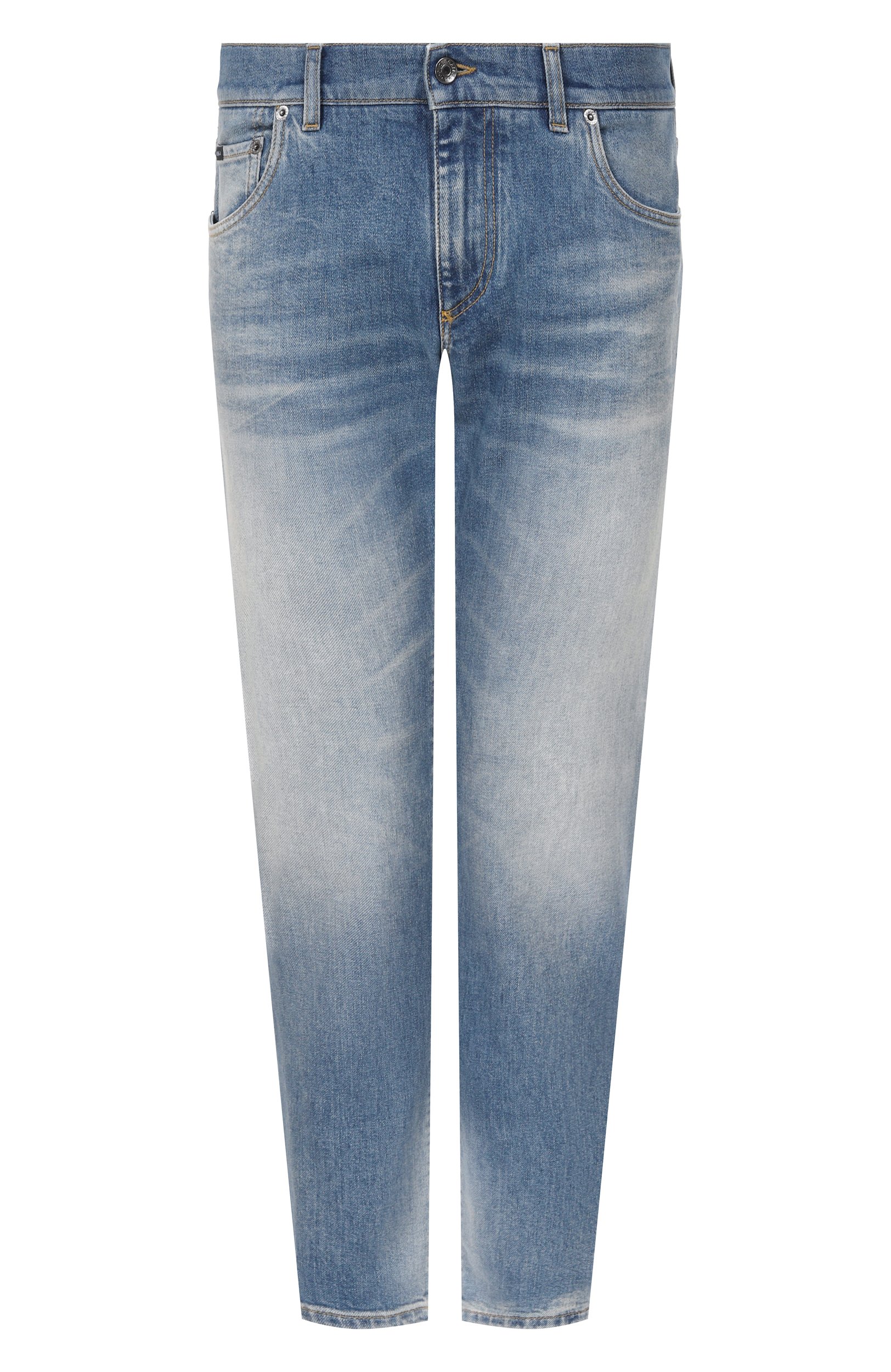Джинсы slim DOLCE & GABBANA синего цвета по цене 89950 руб., арт. GY07CD/G8P04, фото 1 Джинсы slim DOLCE & GABBANA, арт. GY07CD/G8P04, фото 1